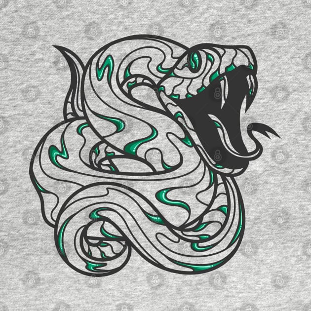 silver and emerald serpent house of ambition, lines by FamiFriki_V